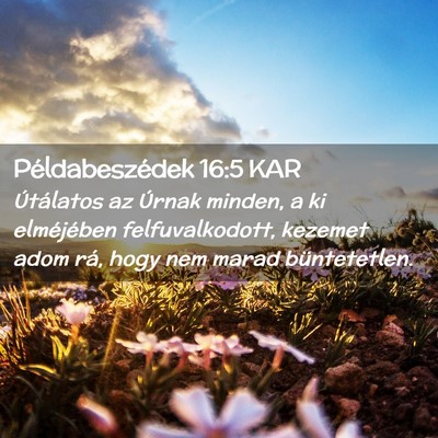 Picture 02 - Példabeszédek 16:5 KAR - Útálatos az Úrnak minden, a ki elméjében - Bible Verse Picture