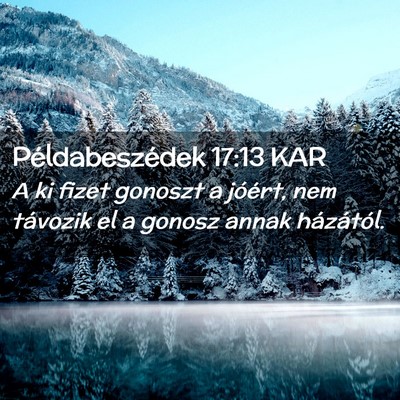 Picture 02 - Példabeszédek 17:13 KAR - A ki fizet gonoszt a jóért, nem távozik el a - Bible Verse Picture