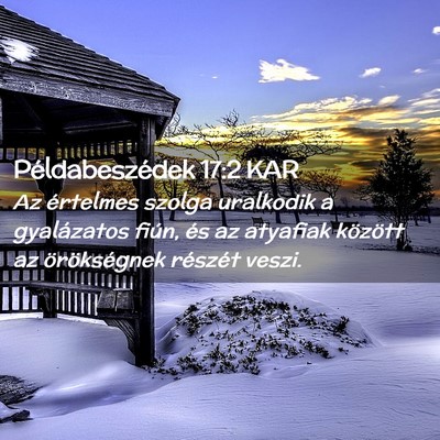 Picture 02 - Példabeszédek 17:2 KAR - Az értelmes szolga uralkodik a gyalázatos - Bible Verse Picture