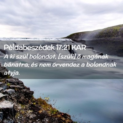 Picture 02 - Példabeszédek 17:21 KAR - A ki szül bolondot, [szüli] õ magának - Bible Verse Picture