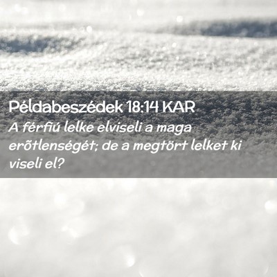 Picture 02 - Példabeszédek 18:14 KAR - A férfiú lelke elviseli a maga erõtlenségét; - Bible Verse Picture