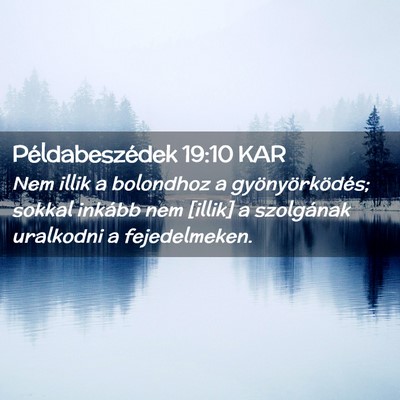 Picture 02 - Példabeszédek 19:10 KAR - Nem illik a bolondhoz a gyönyörködés; sokkal - Bible Verse Picture
