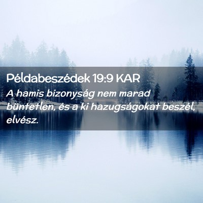 Picture 02 - Példabeszédek 19:9 KAR - A hamis bizonyság nem marad büntetlen, és a ki - Bible Verse Picture