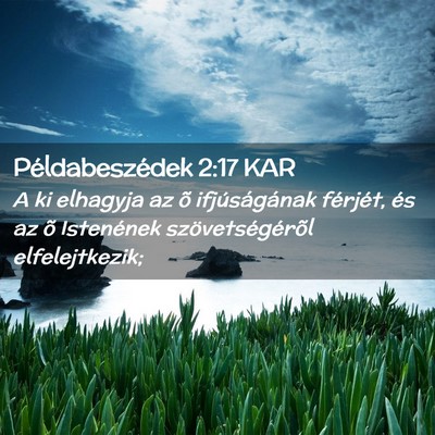 Picture 02 - Példabeszédek 2:17 KAR - A ki elhagyja az õ ifjúságának férjét, és - Bible Verse Picture