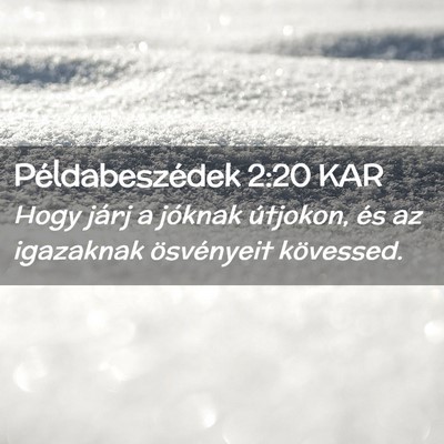 Picture 02 - Példabeszédek 2:20 KAR - Hogy járj a jóknak útjokon, és az igazaknak - Bible Verse Picture