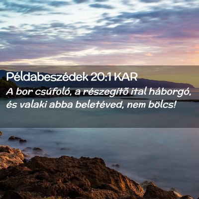 Picture 02 - Példabeszédek 20:1 KAR - A bor csúfoló, a részegítõ ital háborgó, - Bible Verse Picture