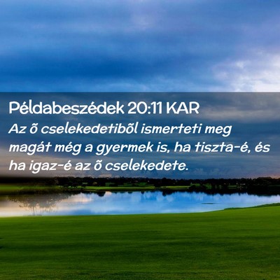 Picture 02 - Példabeszédek 20:11 KAR - Az õ cselekedetibõl ismerteti meg magát még a - Bible Verse Picture