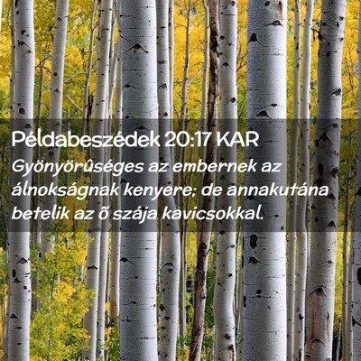 Picture 02 - Példabeszédek 20:17 KAR - Gyönyörûséges az embernek az álnokságnak - Bible Verse Picture