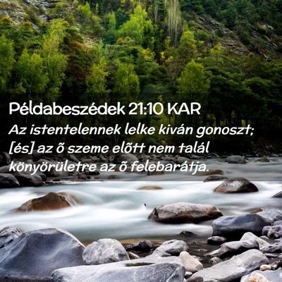 Picture 02 - Példabeszédek 21:10 KAR - Az istentelennek lelke kiván gonoszt; [és] az - Bible Verse Picture