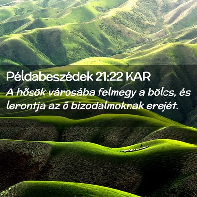 Picture 02 - Példabeszédek 21:22 KAR - A hõsök városába felmegy a bölcs, és - Bible Verse Picture