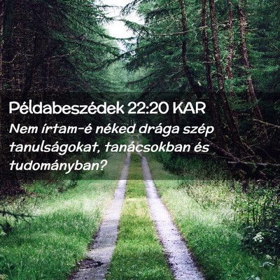 Picture 02 - Példabeszédek 22:20 KAR - Nem írtam-é néked drága szép tanulságokat, - Bible Verse Picture