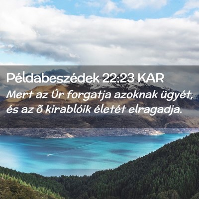 Picture 02 - Példabeszédek 22:23 KAR - Mert az Úr forgatja azoknak ügyét, és az õ - Bible Verse Picture