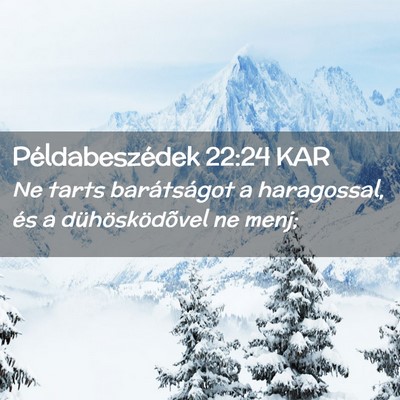 Picture 02 - Példabeszédek 22:24 KAR - Ne tarts barátságot a haragossal, és a - Bible Verse Picture