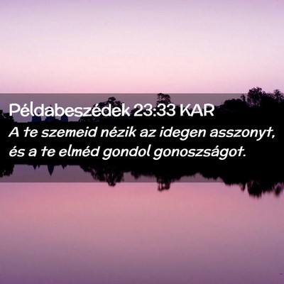 Picture 02 - Példabeszédek 23:33 KAR - A te szemeid nézik az idegen asszonyt, és a te - Bible Verse Picture