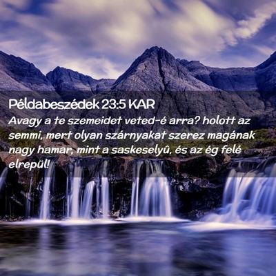 Picture 02 - Példabeszédek 23:5 KAR - Avagy a te szemeidet veted-é arra? holott az - Bible Verse Picture