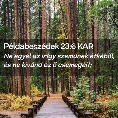Picture 02 - Példabeszédek 23:6 KAR - Ne egyél az irígy szemûnek étkébõl, és ne - Bible Verse Picture