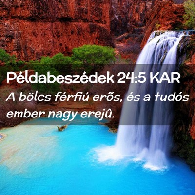 Picture 02 - Példabeszédek 24:5 KAR - A bölcs férfiú erõs, és a tudós ember nagy - Bible Verse Picture