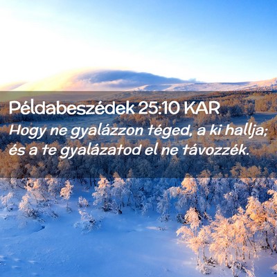 Picture 02 - Példabeszédek 25:10 KAR - Hogy ne gyalázzon téged, a ki hallja; és a te - Bible Verse Picture