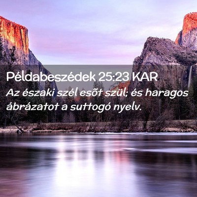 Picture 02 - Példabeszédek 25:23 KAR - Az északi szél esõt szül; és haragos - Bible Verse Picture
