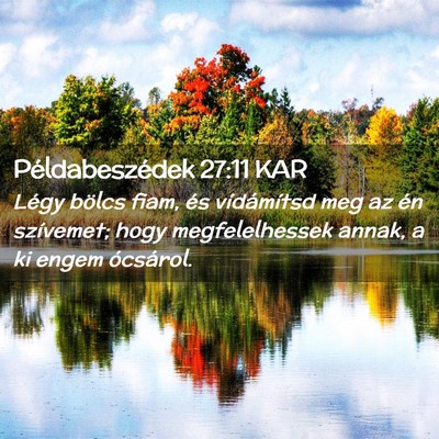 Picture 02 - Példabeszédek 27:11 KAR - Légy bölcs fiam, és vídámítsd meg az én - Bible Verse Picture