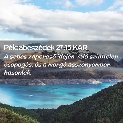 Picture 02 - Példabeszédek 27:15 KAR - A sebes záporesõ idején való szüntelen - Bible Verse Picture