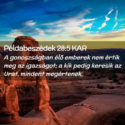 Picture 02 - Példabeszédek 28:5 KAR - A gonoszságban élõ emberek nem értik meg az - Bible Verse Picture