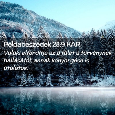 Picture 02 - Példabeszédek 28:9 KAR - Valaki elfordítja az õ fülét a törvénynek - Bible Verse Picture
