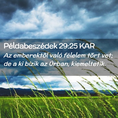 Picture 02 - Példabeszédek 29:25 KAR - Az emberektõl való félelem tõrt vet; de a ki - Bible Verse Picture
