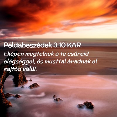 Picture 02 - Példabeszédek 3:10 KAR - Eképen megtelnek a te csûreid elégséggel, és - Bible Verse Picture
