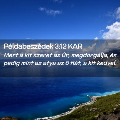 Picture 02 - Példabeszédek 3:12 KAR - Mert a kit szeret az Úr, megdorgálja, és pedig - Bible Verse Picture
