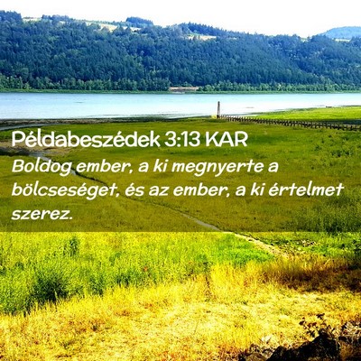 Picture 02 - Példabeszédek 3:13 KAR - Boldog ember, a ki megnyerte a bölcseséget, és - Bible Verse Picture