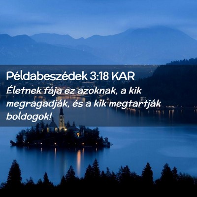 Picture 02 - Példabeszédek 3:18 KAR - Életnek fája ez azoknak, a kik megragadják, - Bible Verse Picture