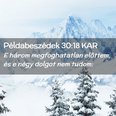 Picture 02 - Példabeszédek 30:18 KAR - E három megfoghatatlan elõttem, és e négy - Bible Verse Picture