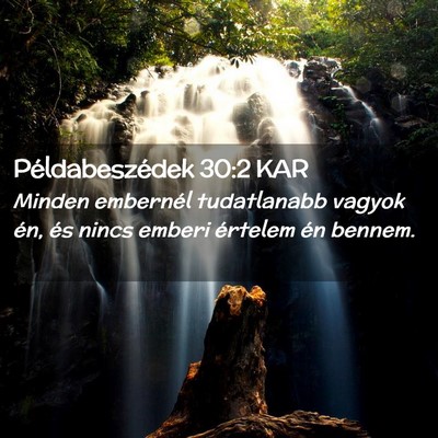 Picture 02 - Példabeszédek 30:2 KAR - Minden embernél tudatlanabb vagyok én, és - Bible Verse Picture