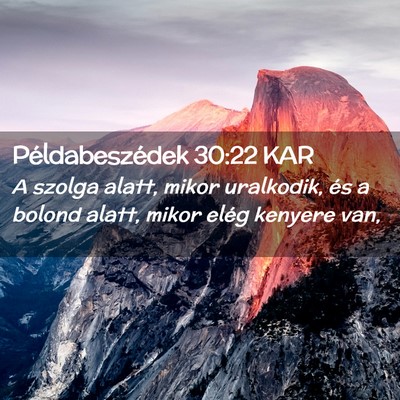 Picture 02 - Példabeszédek 30:22 KAR - A szolga alatt, mikor uralkodik, és a bolond - Bible Verse Picture