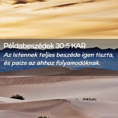 Picture 02 - Példabeszédek 30:5 KAR - Az Istennek teljes beszéde igen tiszta, és - Bible Verse Picture