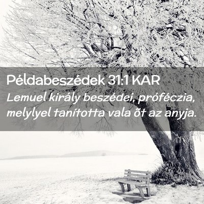Picture 02 - Példabeszédek 31:1 KAR - Lemuel király beszédei, próféczia, melylyel - Bible Verse Picture