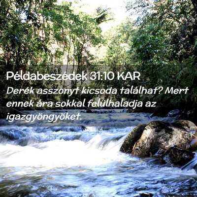 Picture 02 - Példabeszédek 31:10 KAR - Derék asszonyt kicsoda találhat? Mert ennek - Bible Verse Picture