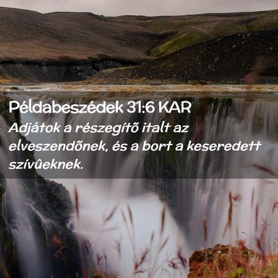 Picture 02 - Példabeszédek 31:6 KAR - Adjátok a részegítõ italt az elveszendõnek, - Bible Verse Picture