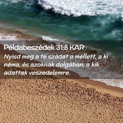 Picture 02 - Példabeszédek 31:8 KAR - Nyisd meg a te szádat a mellett, a ki néma, és - Bible Verse Picture