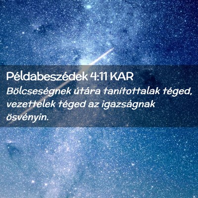 Picture 02 - Példabeszédek 4:11 KAR - Bölcseségnek útára tanítottalak téged, - Bible Verse Picture