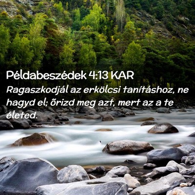 Picture 02 - Példabeszédek 4:13 KAR - Ragaszkodjál az erkölcsi tanításhoz, ne hagyd - Bible Verse Picture