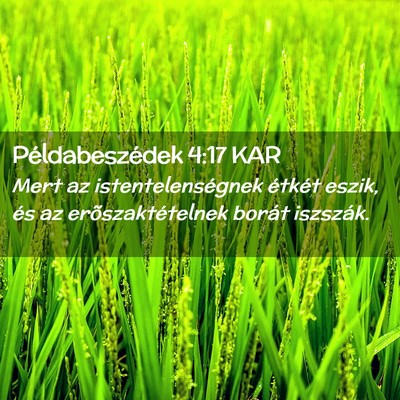 Picture 02 - Példabeszédek 4:17 KAR - Mert az istentelenségnek étkét eszik, és az - Bible Verse Picture