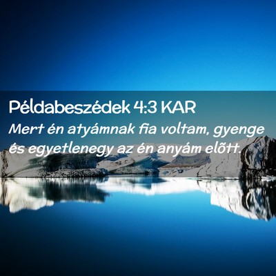 Picture 02 - Példabeszédek 4:3 KAR - Mert én atyámnak fia voltam, gyenge és - Bible Verse Picture
