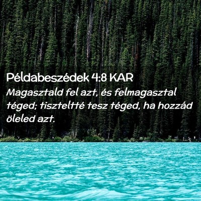 Picture 02 - Példabeszédek 4:8 KAR - Magasztald fel azt, és felmagasztal téged; - Bible Verse Picture