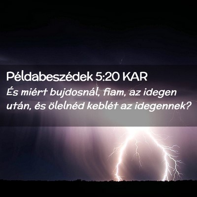 Picture 02 - Példabeszédek 5:20 KAR - És miért bujdosnál, fiam, az idegen után, és - Bible Verse Picture
