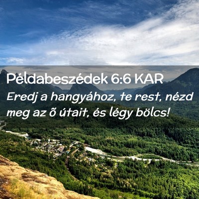 Picture 02 - Példabeszédek 6:6 KAR - Eredj a hangyához, te rest, nézd meg az õ - Bible Verse Picture