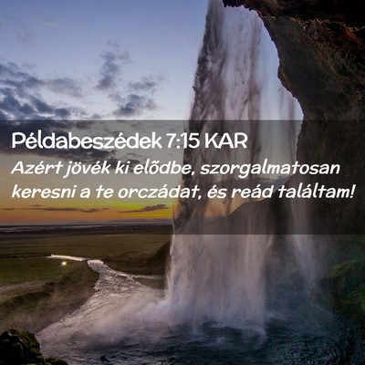 Picture 02 - Példabeszédek 7:15 KAR - Azért jövék ki elõdbe, szorgalmatosan keresni - Bible Verse Picture