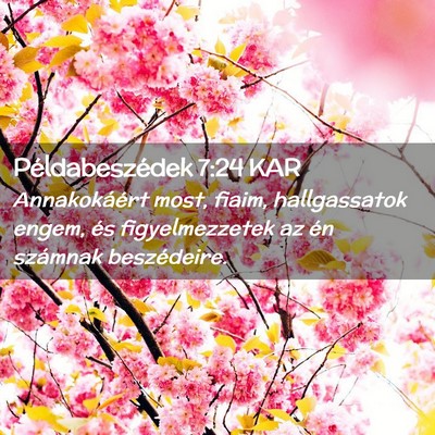 Picture 02 - Példabeszédek 7:24 KAR - Annakokáért most, fiaim, hallgassatok engem, - Bible Verse Picture