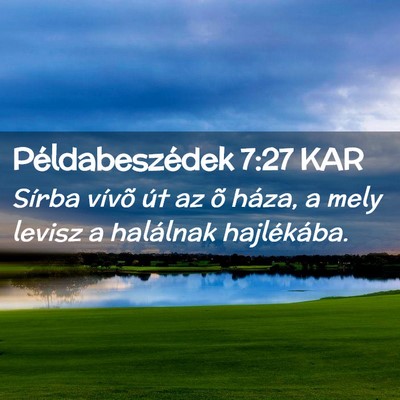 Picture 02 - Példabeszédek 7:27 KAR - Sírba vívõ út az õ háza, a mely levisz a - Bible Verse Picture